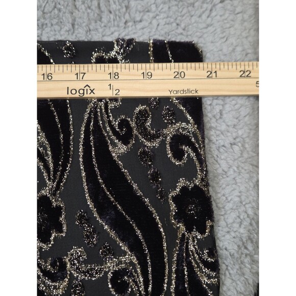 Ian Originals Evening Shawl Wrap Scarf Womens OS Black Gold Velvet Burnoout - Picture 6 of 7